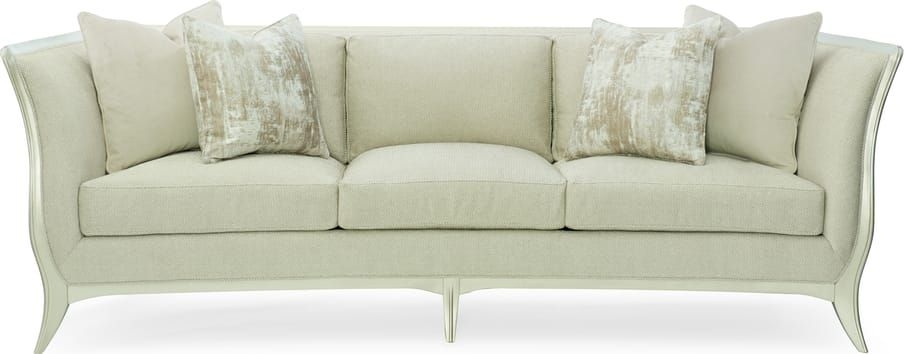 Caracole Brushed Tweed Carved Sofa - Color: Natural