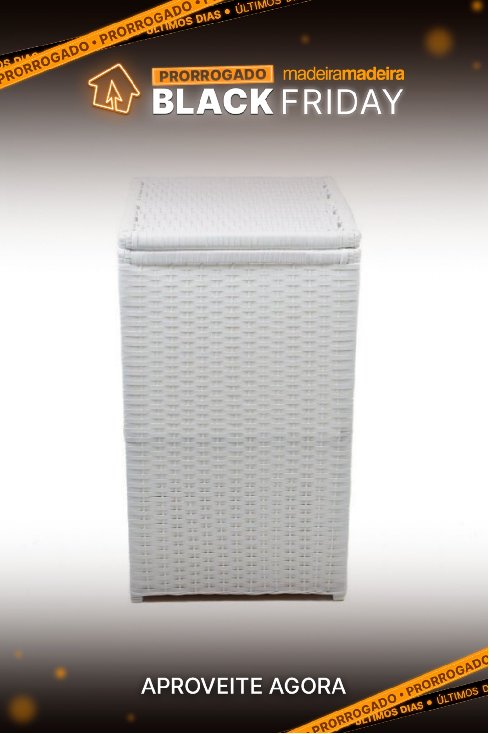 CESTO DE ROUPA FIBRA SINTTICA VERTICAL 40x40x70 BRANCO