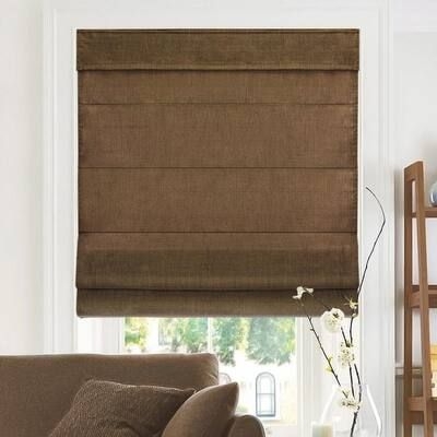 Chicology Belgian Chocolate Cordless Light Filtering Privacy Polyester Roman Shades 47 in. W x 64 in. L, Belgian Chocolate (Privacy & Light Filtering)