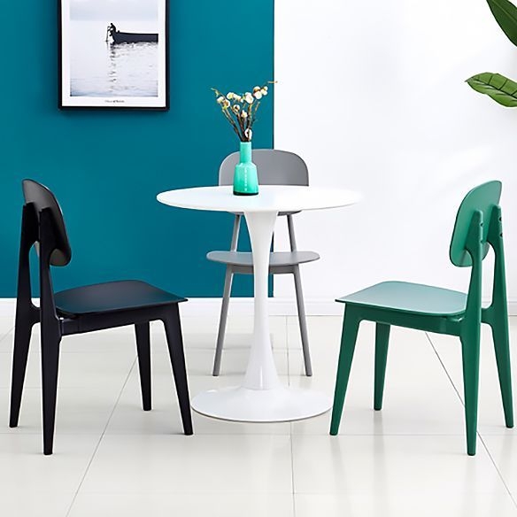 Contemporary Style Plastic Dining Chairs Multicolor Open Back Side Chair - Black / 2 Piece Set