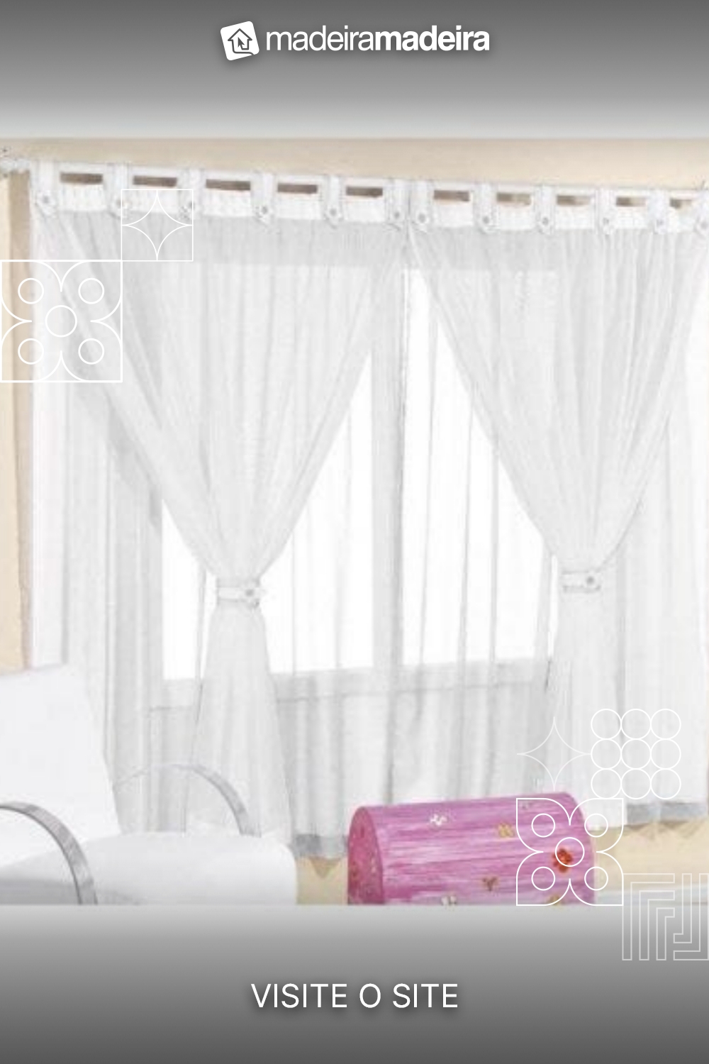 Cortina Juvenil para varo simples 2m Branco
