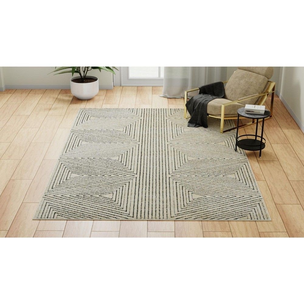 CosmoLiving By Cosmopolitan Cadence CN60A Contemporary Geometric Area Rug, 2'0"x4'0"