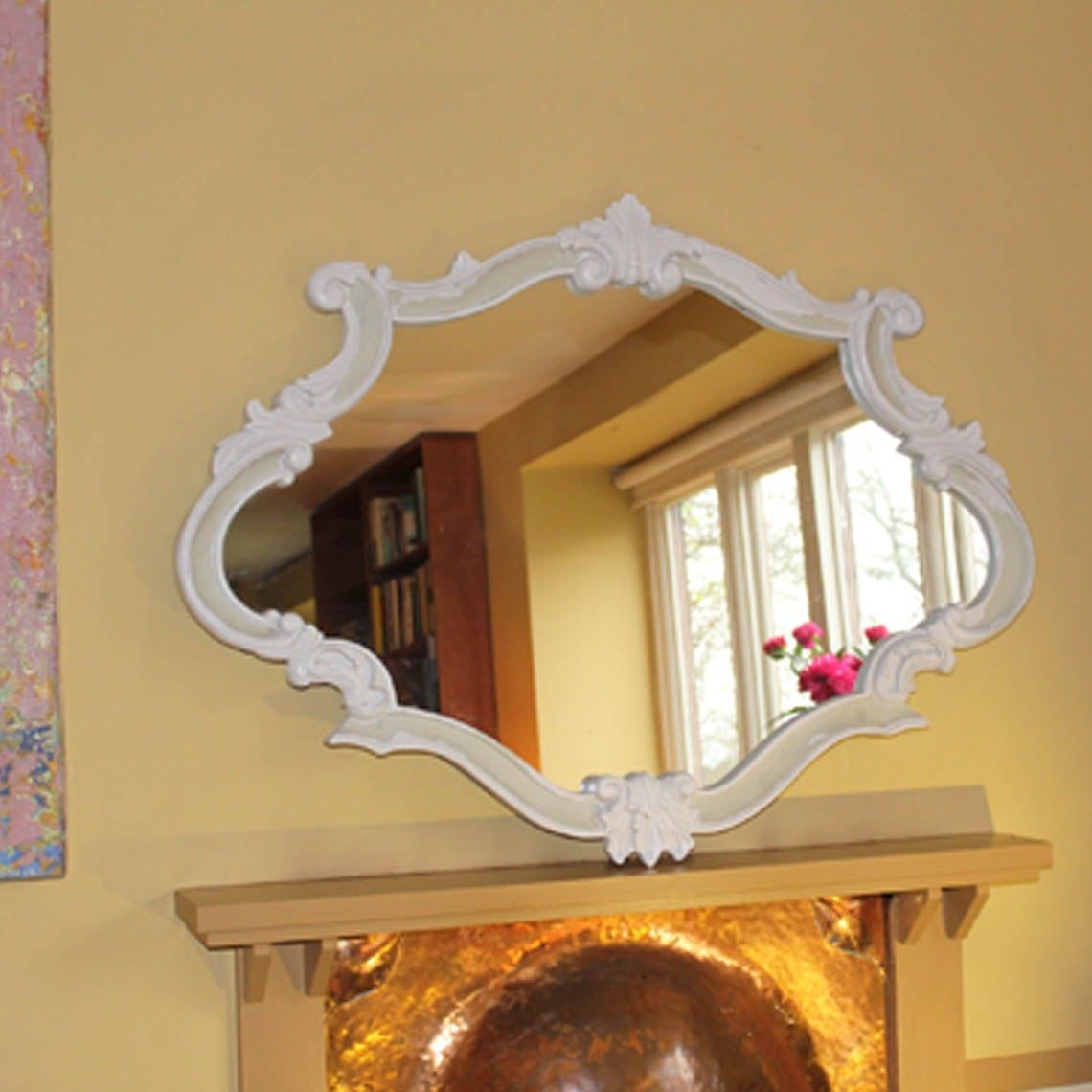 Decorative White Rococo Mirror