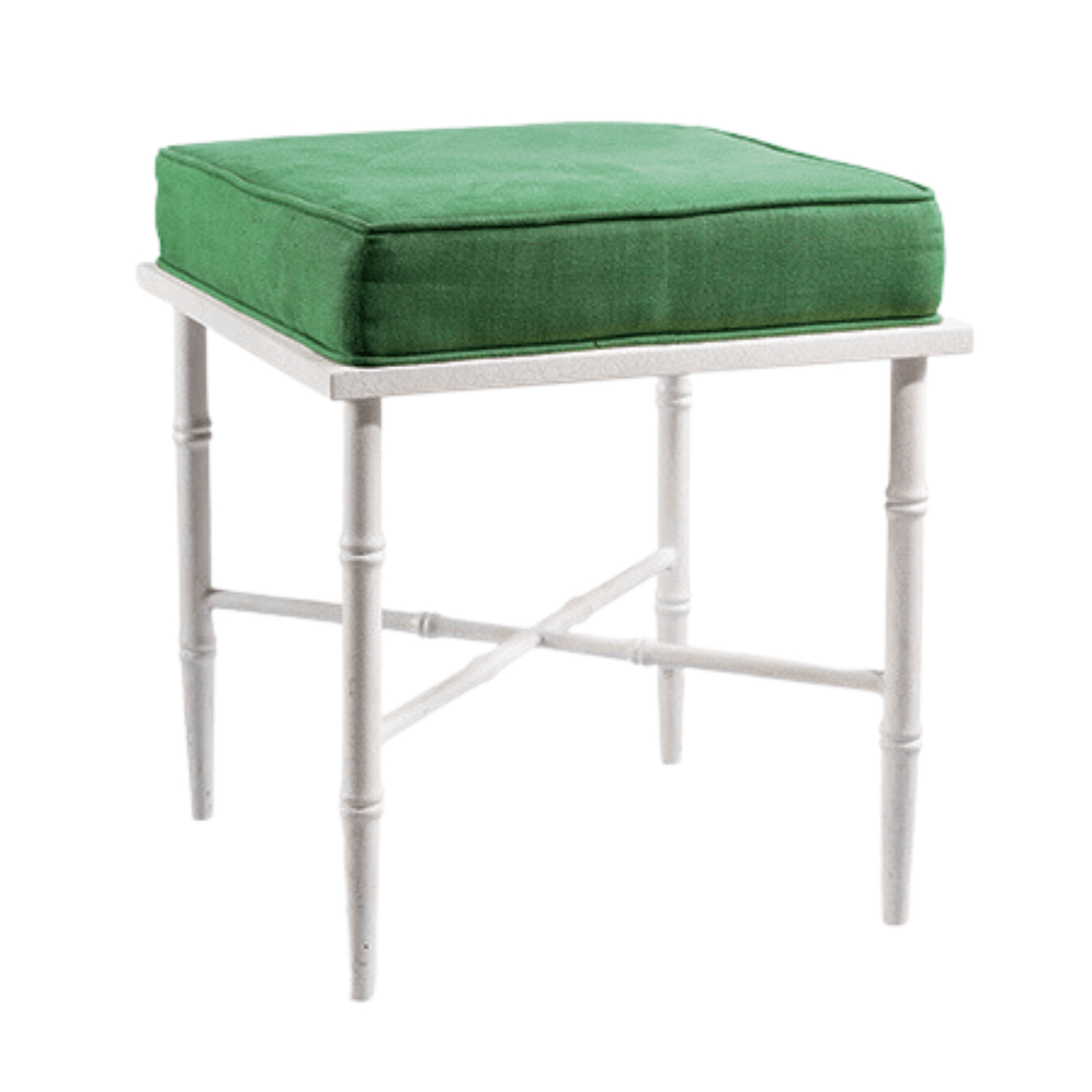 Doheny White Single Bench - Emerald Green Breeze Kelly
