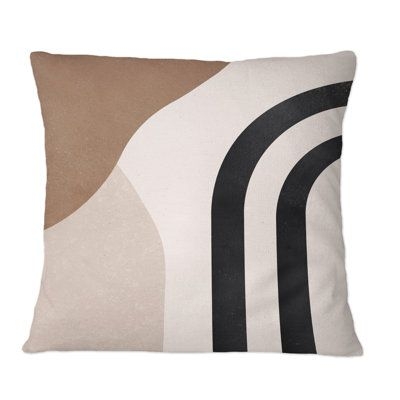 East Urban Home Vintages Lines In Terracotta Tones - Modern Printed Throw Pillow Polyester / Polyfill blend | 16 H x 16 W x 5 D in | Wayfair