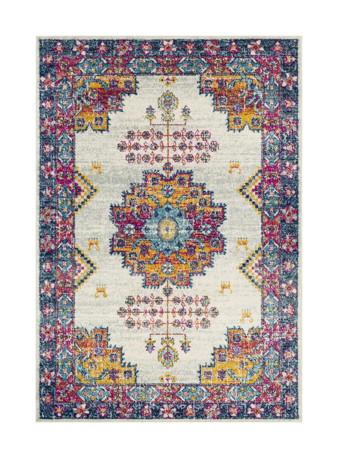 ELZ-2366 Rug - Color: Navy, Sky Blue, Bright Pink; Size: 2'7" x 7'6"
