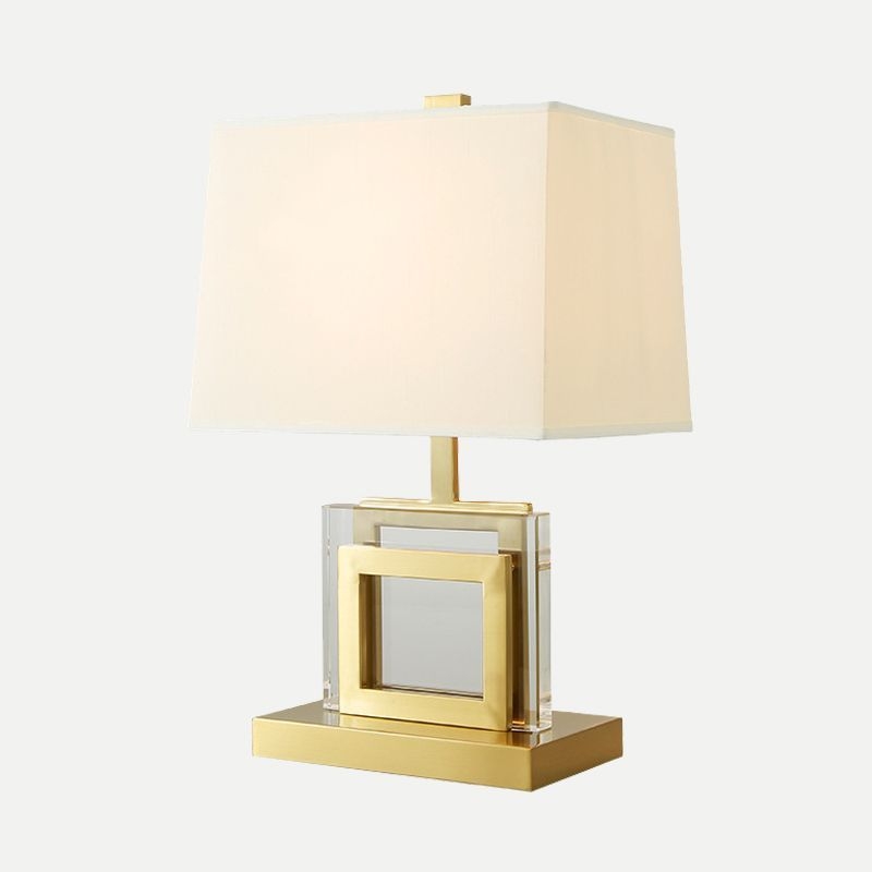 Fabric Pagoda Desk Light Modernism 1 Bulb Night Table Lamp in Gold for Living Room - Gold