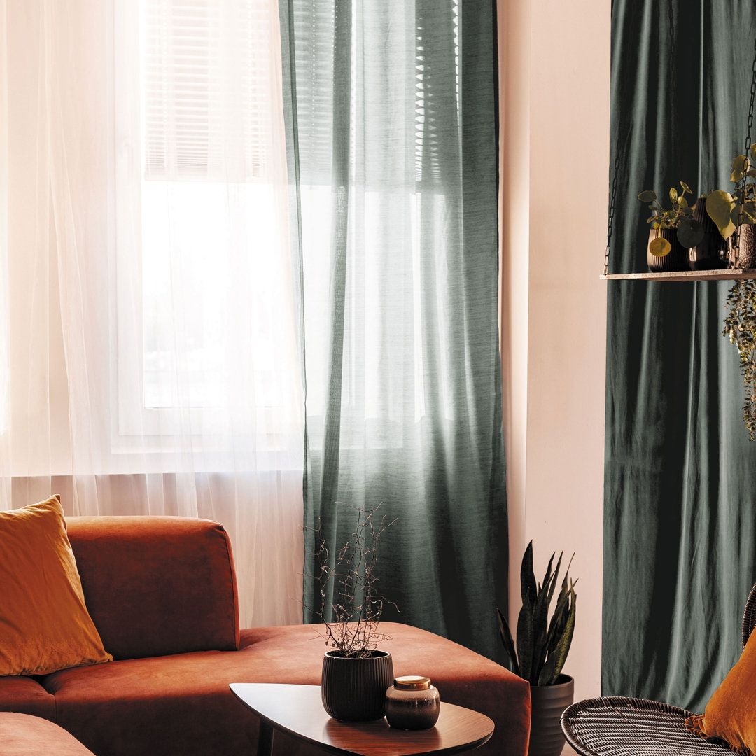 Gardine Temperley mit Schlaufen (1 Stck), halbtransparent
