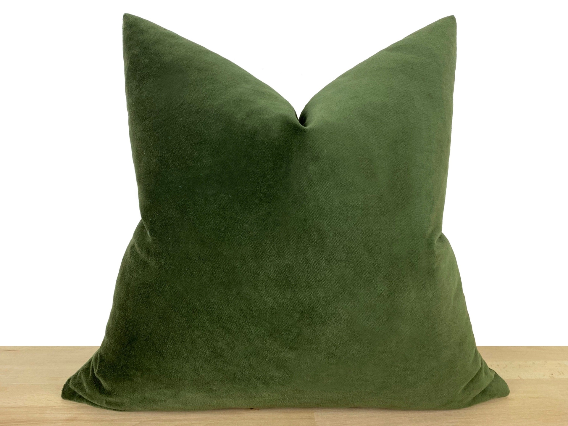 Green Cotton Velvet Pillow Cover, Green Euro Sham Cover, Throw Pillow Cover, Green Cushion Cover, Cotton Velvet Soft Fabric, | All Sizes