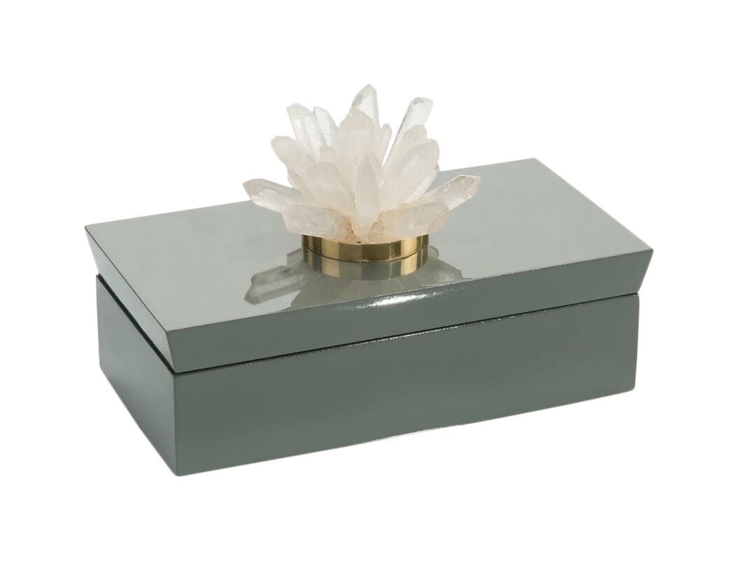 Grey Box with Quartz - Color: Gray; Size: Large