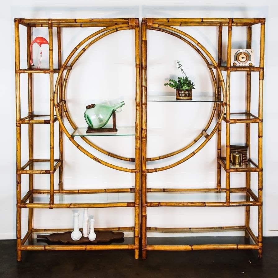 Hollywood Regency Bamboo Half Moon tagres