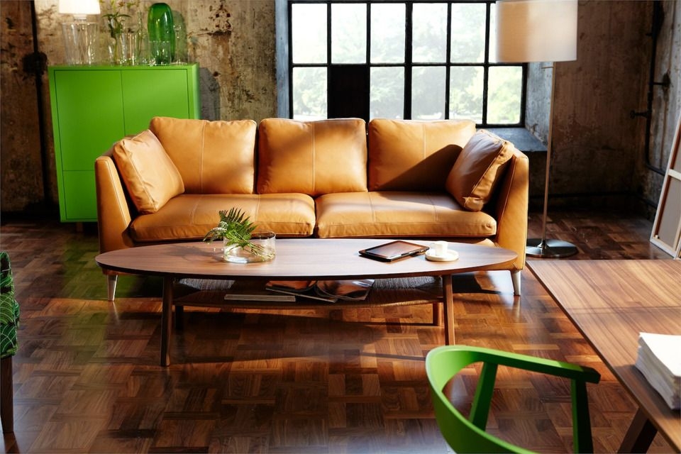 IKEA - STOCKHOLM sofabord, valnddetrsfiner, 180x59 cm. Top: trfiberplade