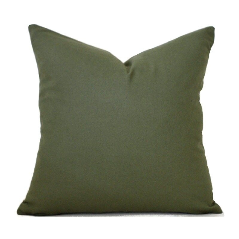 Indoor Pillow Covers Decorative Home Decor Deep Olive Designer Throw Pillow Covers Solid Canvas Army Green