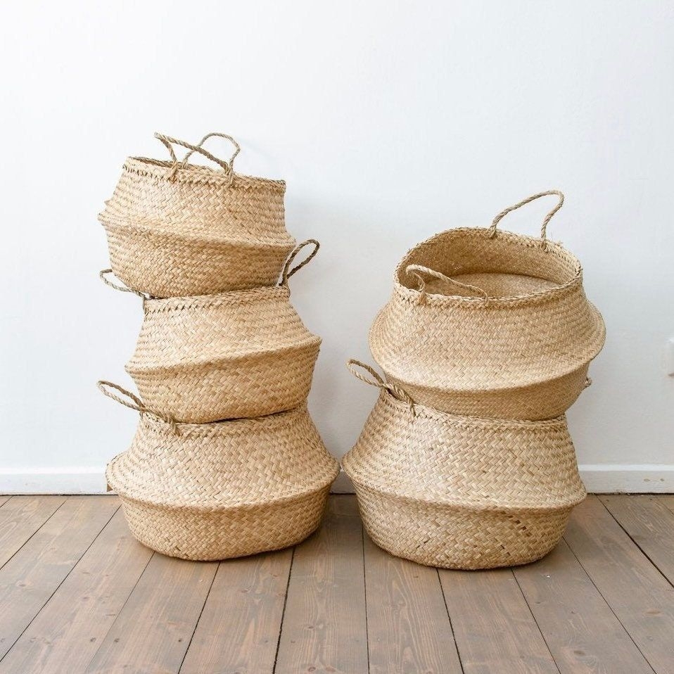 Large Seagrass Belly Baskets | Handwoven Baskets | Basket Planter | Boho Basket | Large Basket | Storage Basket