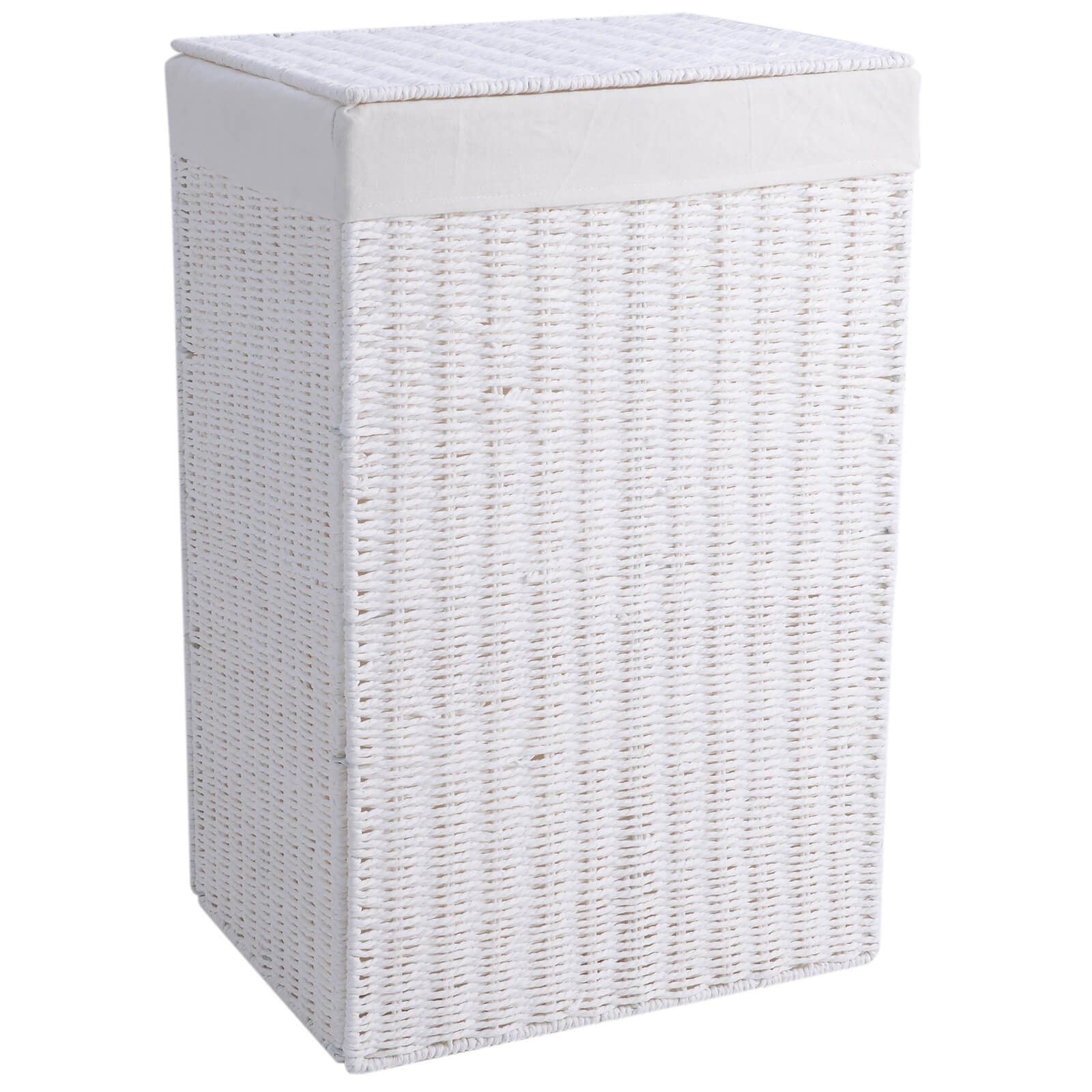 Laundry Hamper Foldable White Paper Rope