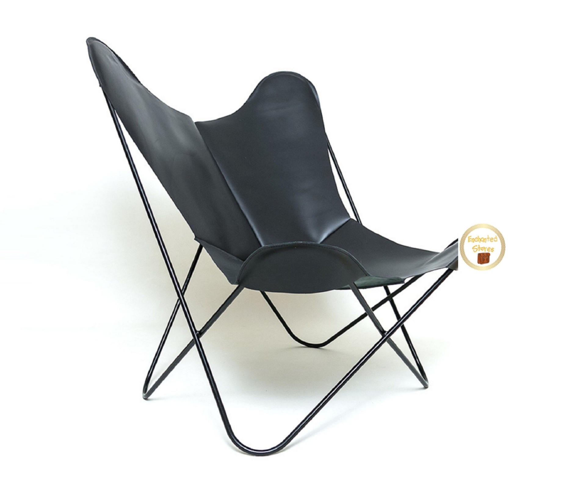 Leather Chair, Black Butterfly Leather Chair, Home Decor Chair, Folding Chair, Gift for Her, Gift for Mother, Gift for Wife, Wedding Gift