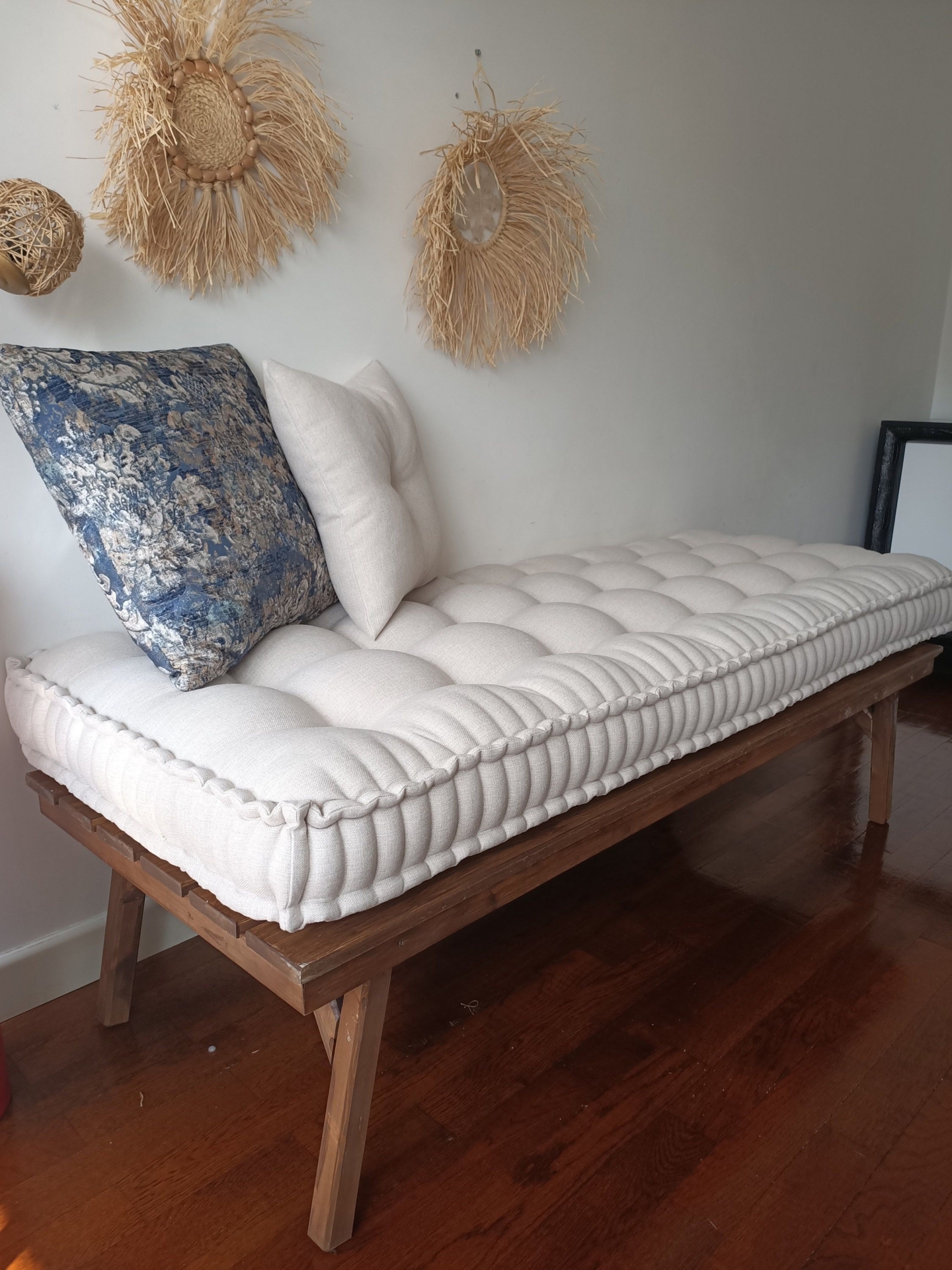 Linen Fabric French Cushion | Sofa Cushion | Home Decor |  Window Seat | Floor Pillow | Reading Nook | Bench Cushion