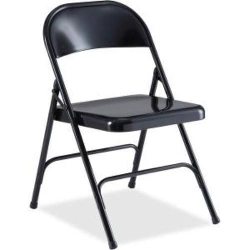Lorell Folding Chair - Steel Powder Coated Frame - Black - 19.4" Width X 18.3"