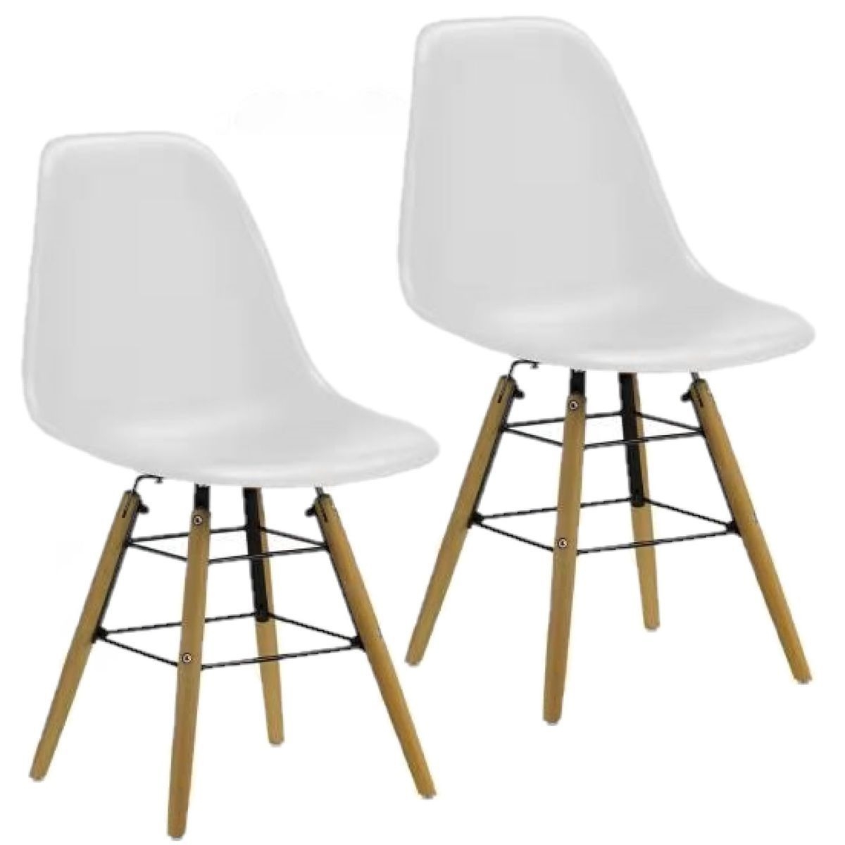 Lot De 2 Chaises De Table Liv Avec Pieds En Bois De Htre Et Chssis En Mtal