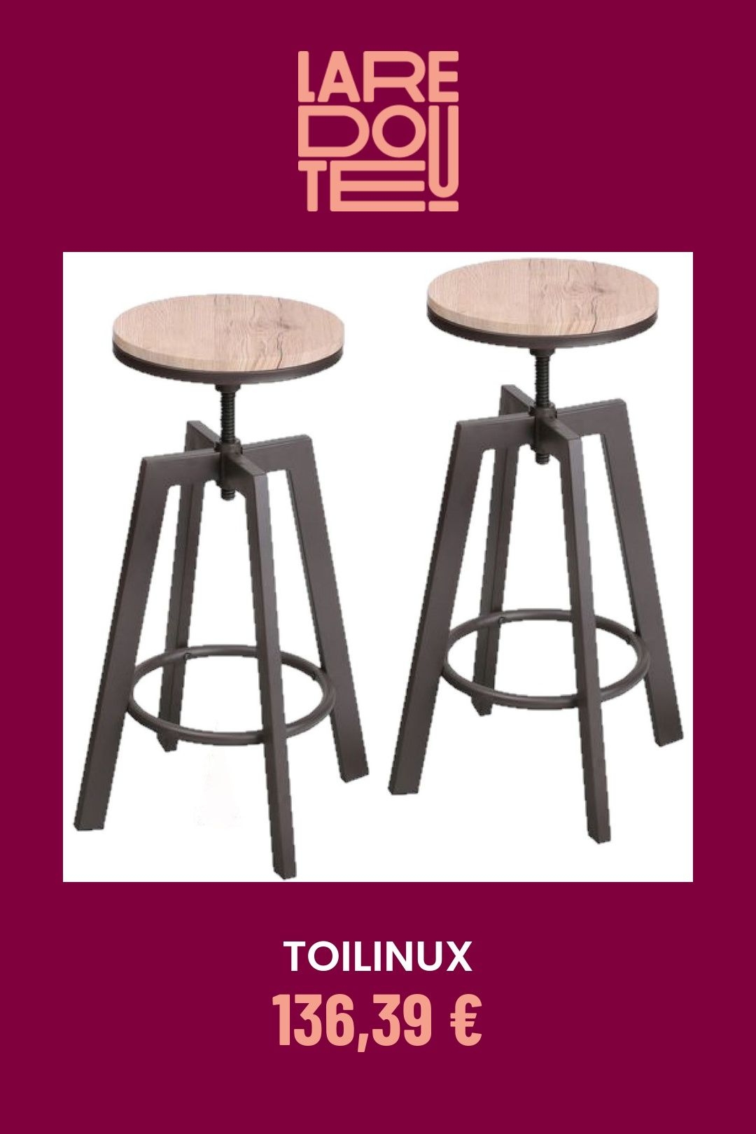 Lot De 2 Tabourets De Bar Industriel Dock