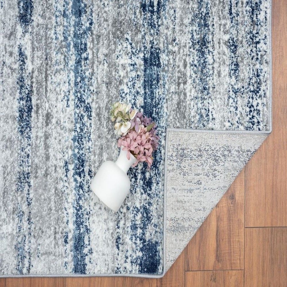 Luxe Weavers Abstract Striped Area Rug, Blue 5x7