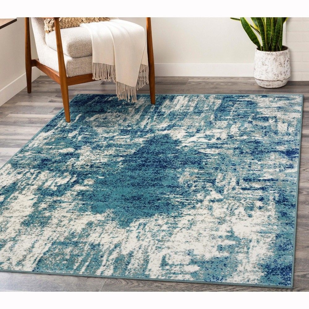 Luxe Weavers Modern Abstract Area Rug, Light Blue 4x5