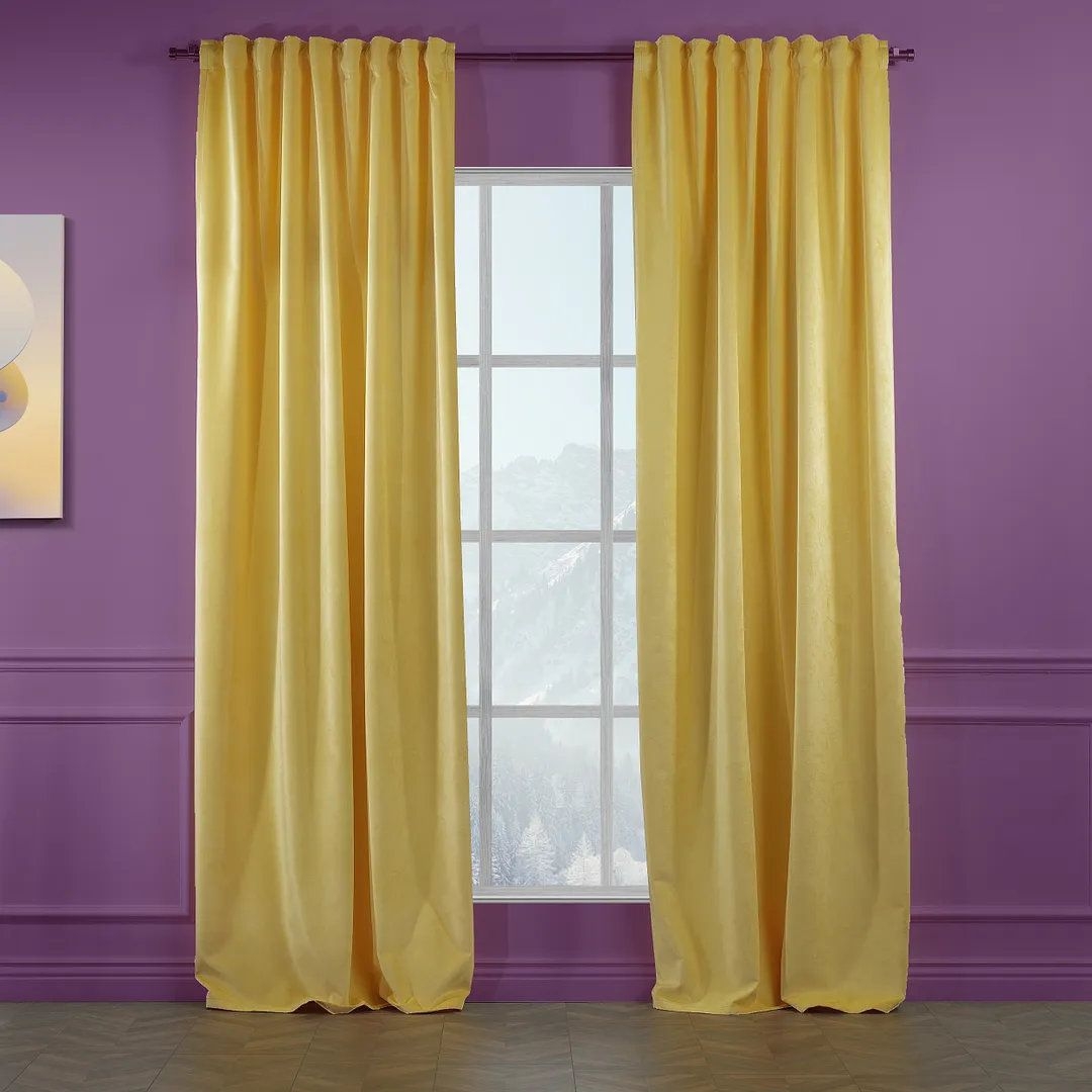 Luxury Velvet Solid Room Darkering Rod Pocket Single Curtain Panel
