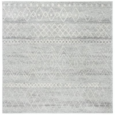 Madison Silver/Ivory 7 ft. x 7 ft. Square Area Rug