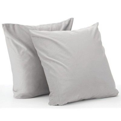 mDesign Decorative Velvet Pillow Case Cover 20" x 20"; 2 Pack - Gray