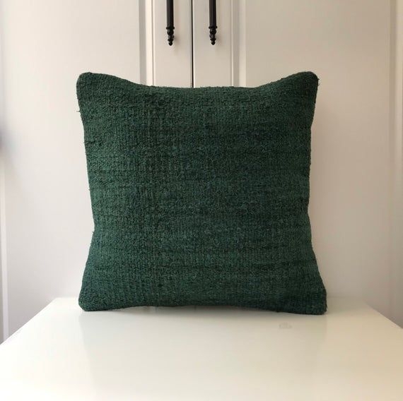 Modern green nice hemp kilim pillow 16x16 Turkish hemp kilim pillow,handmade pillow,home living,acce