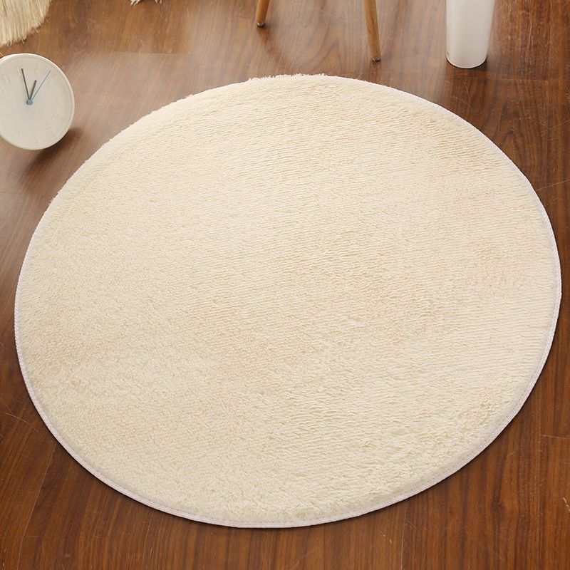 Multi Colored Comfort Rug Polypropylene Solid Color Carpet Non-Slip Backing Pet Friendly Washable Rug for Bedroom - 3'3 x 3'3 / Camel