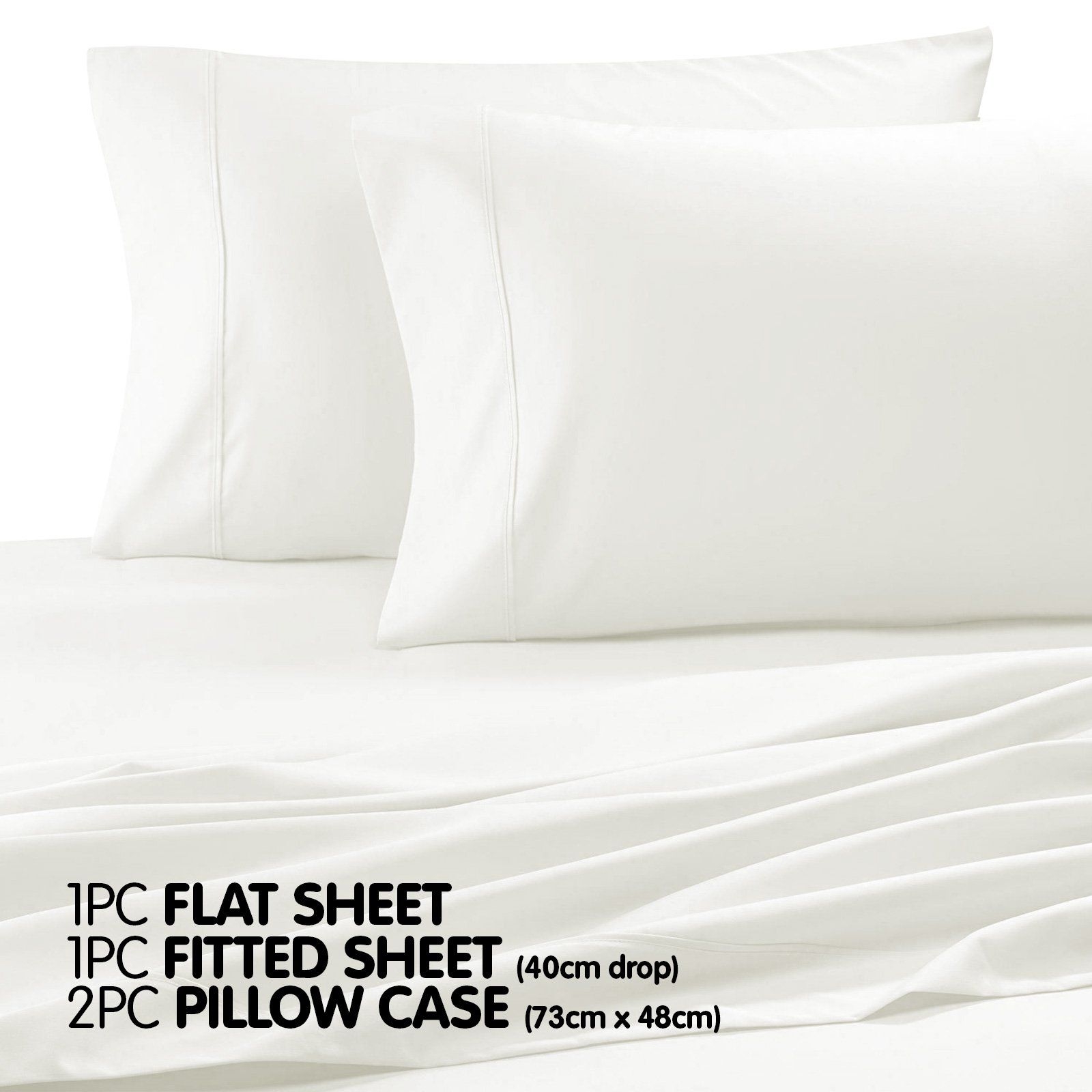 NNEDPECotton microfibre 1000TC 4pc King sheet set - White