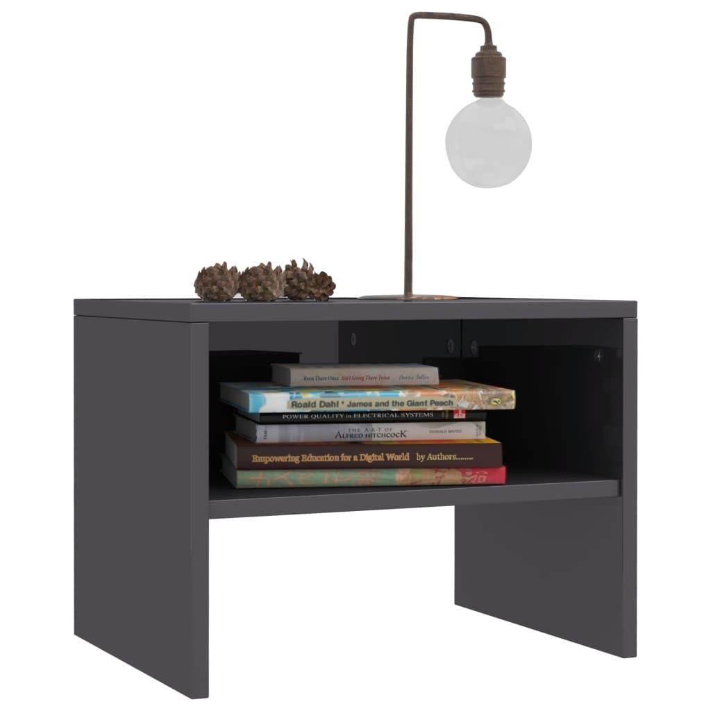 NNEVL Bedside Cabinets 2 pcs Grey 40x30x30 cm Chipboard