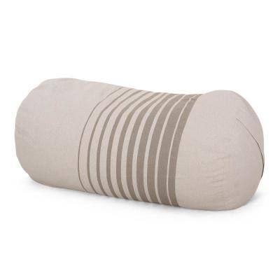 Noble House Guill Natural and Brown Fabric 6.5-Foot Striped Bean Bag