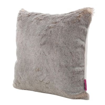 Noble House Lindsey Light Brown Solid Polyester 18 in. x 18 in. Throw Pillow