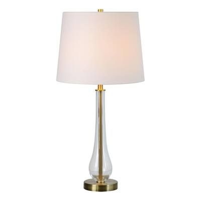 Notre Dame Design Luella 26.5 in. Table Lamps with Off White Cotton Shade Set of 2