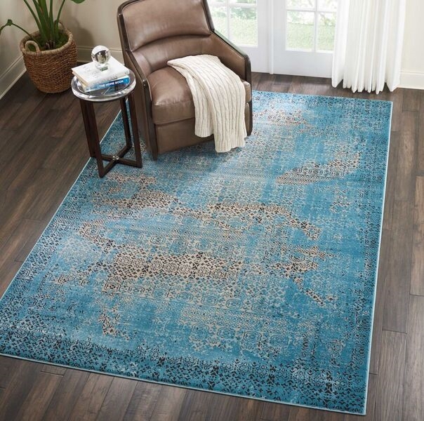 Nourison Sale Karma KRM01 Blue Rug - 3'9x5'9 - Rectangular
