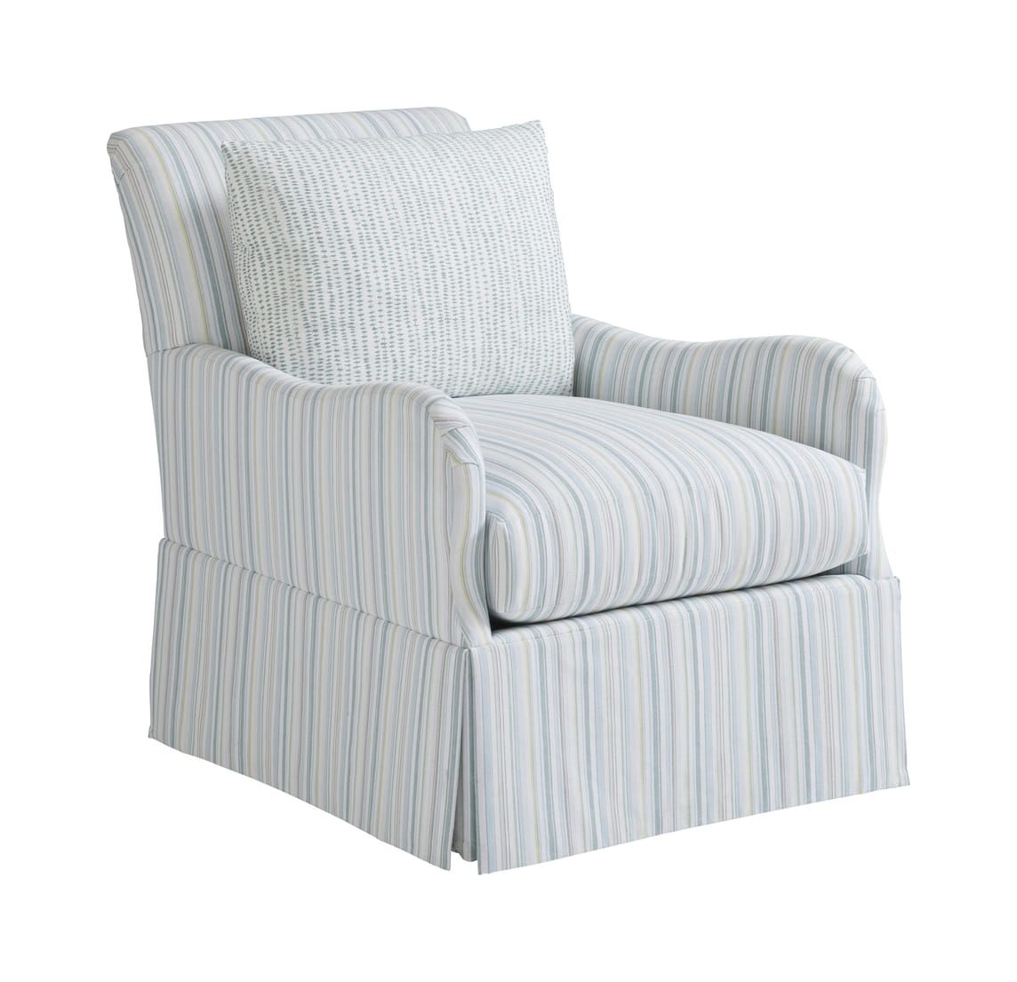 Palm Frond Swivel Chair - Color: Blue