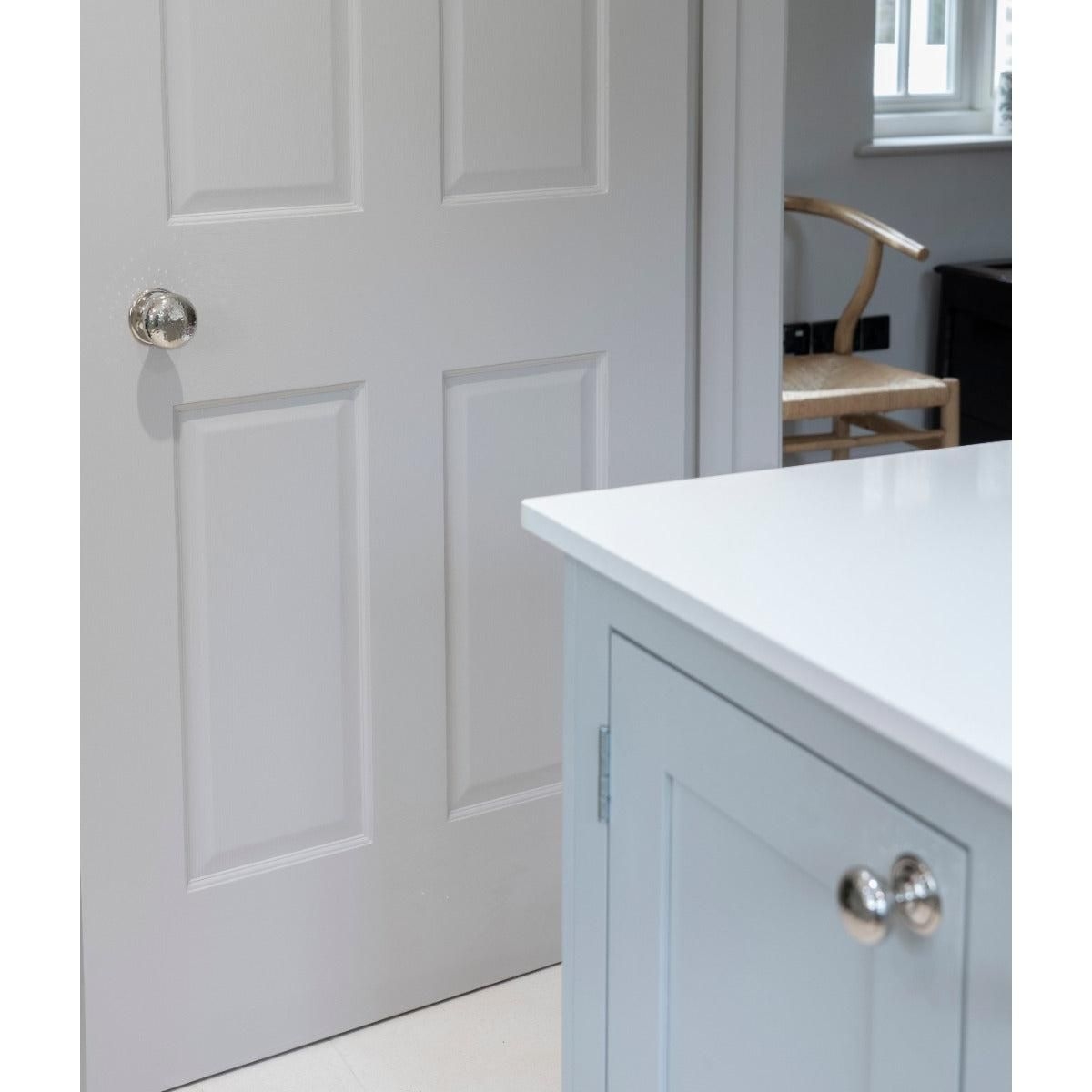 Polished Nickel Hammered Mushroom Mortice/Rim Knob Set | From The Anvil - Polished Nickel