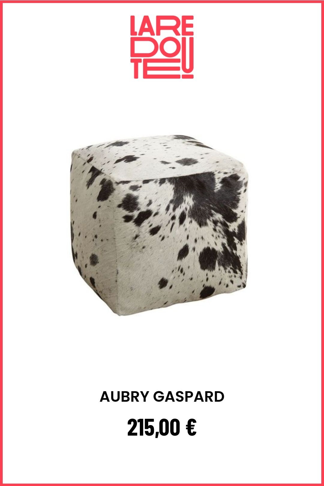 Pouf Cube En Peau De Vache