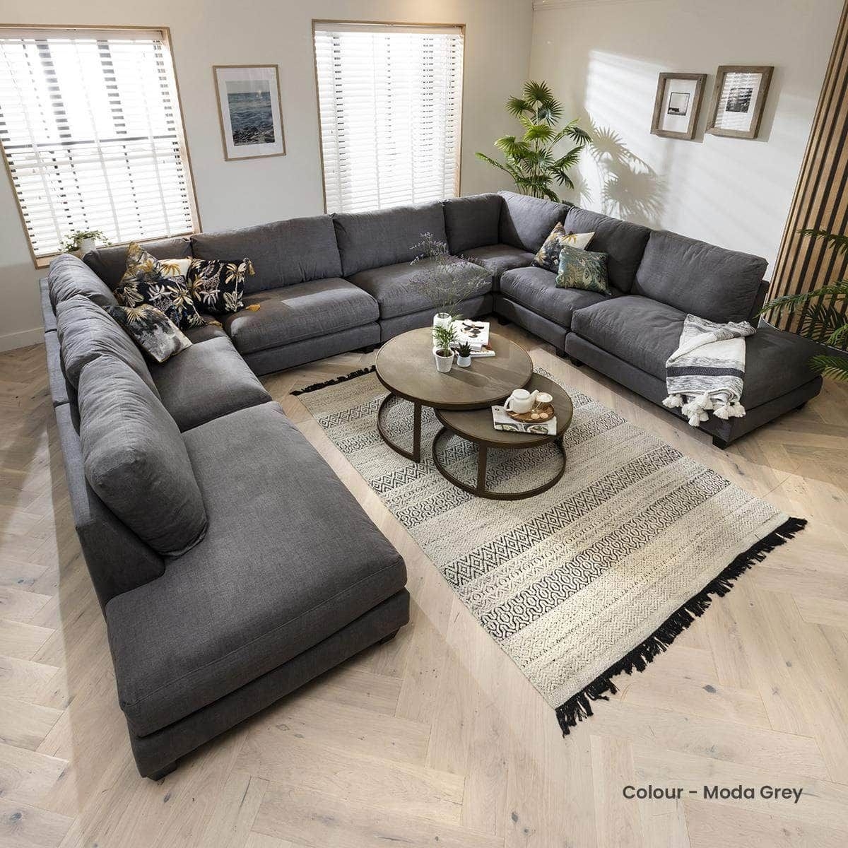 Quatropi 7 Seater Modular U-Shape Sofa - Open-End Cinema, Dorian 400x305cm