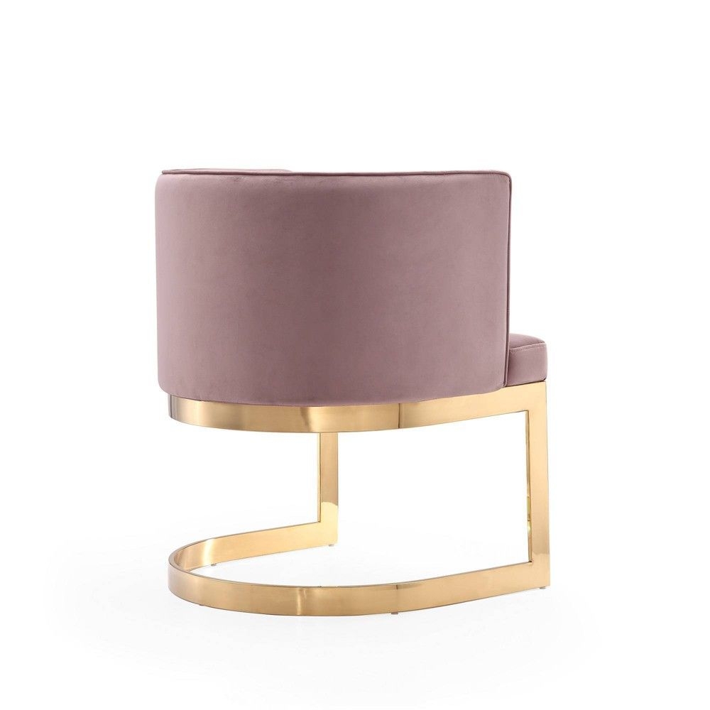 Set of 2 Aura Velvet Dining Chairs Blush - Manhattan Comfort