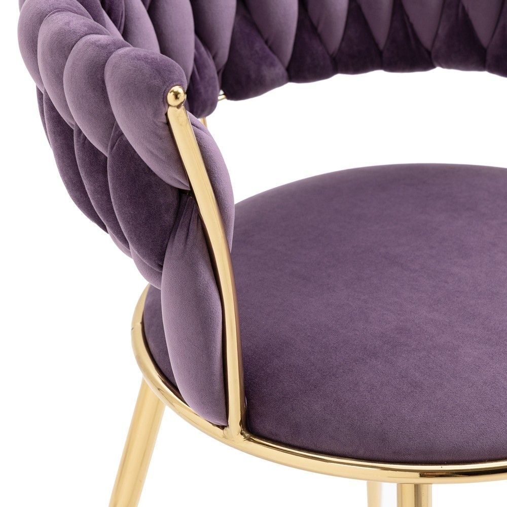Set of 2 Modern Velvet Upholstered Accent Chair with Tufted Backrest, Purple-ModernLuxe