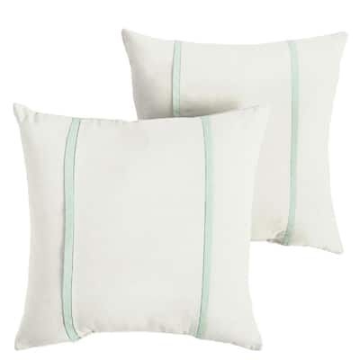 SORRA HOME Sunbrella Canvas Natural Outdoor Knife Edge Throw Pillows (2-Pack)