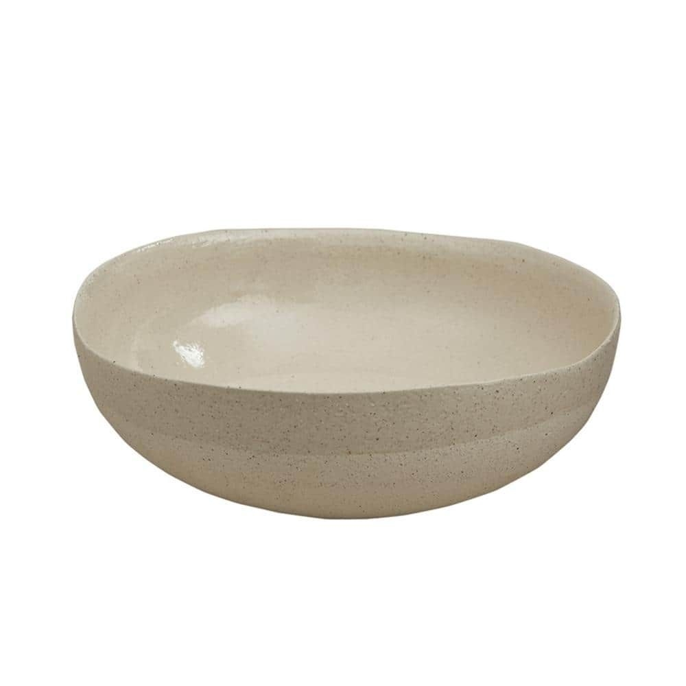 Split P Sandstone Centerpiece Serving Bowl, Tan