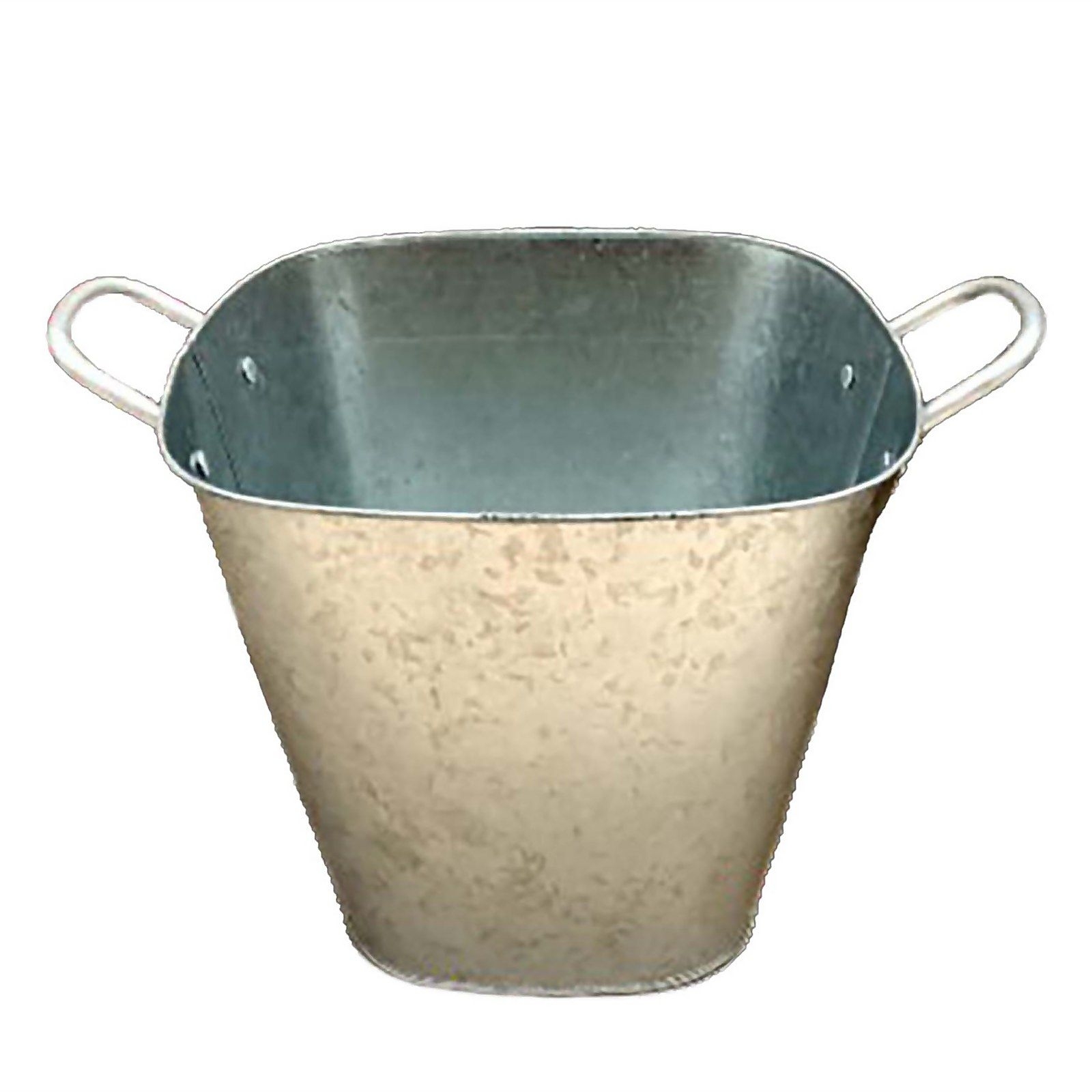 Square Pot Galvanised - 20cm