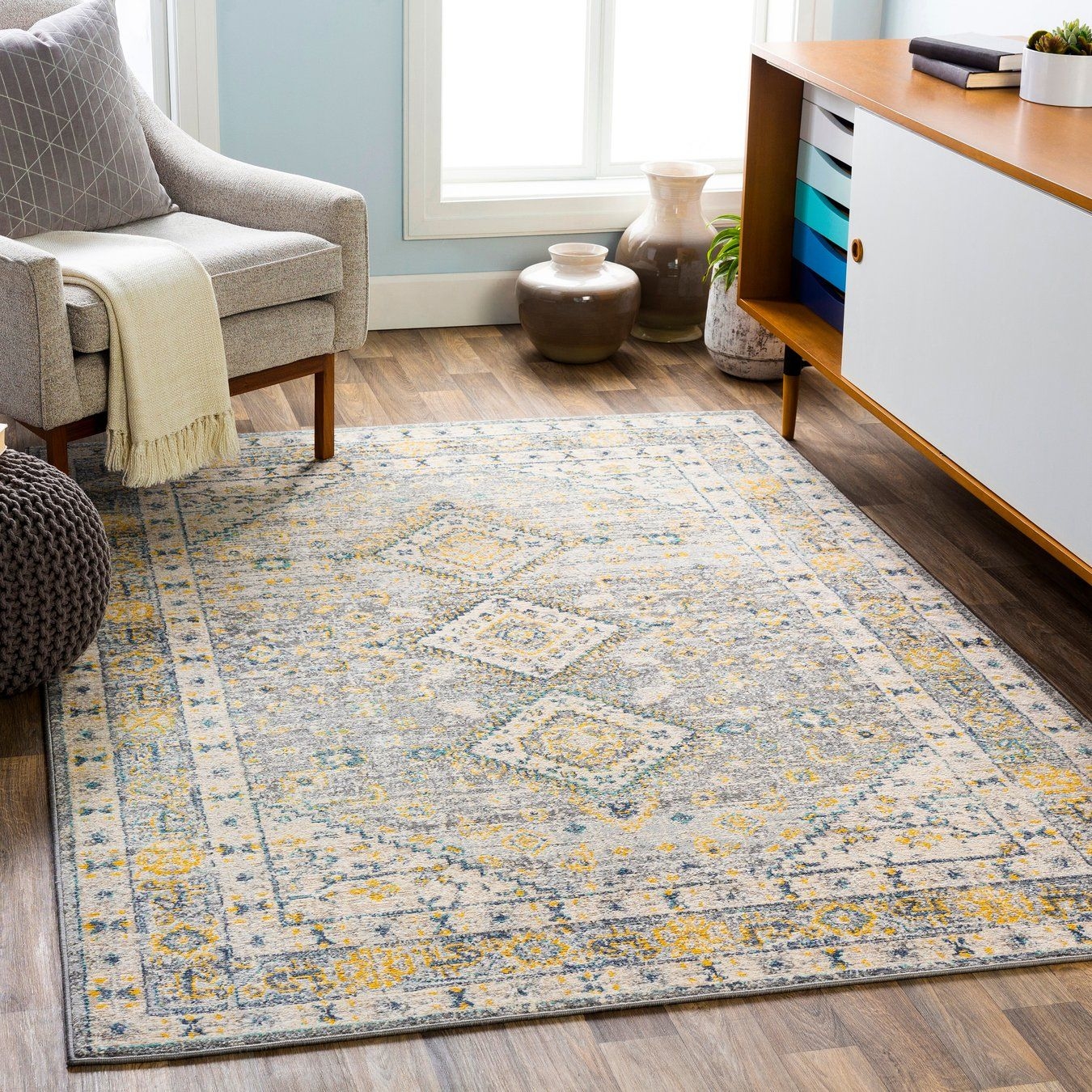 Surya City Light Rug - 23706 - Color: Denim; Design ID: CYL-2320; Size: 5'3" x 7'3"