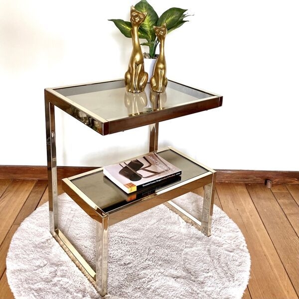 Table d'appoint plaque or Belgochrom 'G'