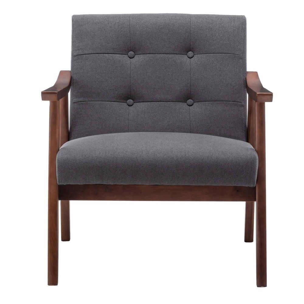 Take a Seat Natalie Accent Chair Dark Gray Fabric/Espresso - Breighton Home