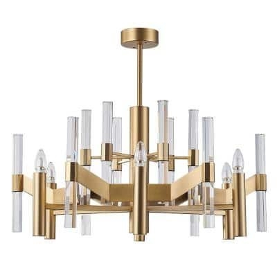 Theodora 6-Light Antique Brass Geometric Chandelier